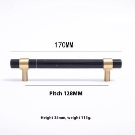 Natural Marble Pure Brass Door Handle - HAUSSLYON