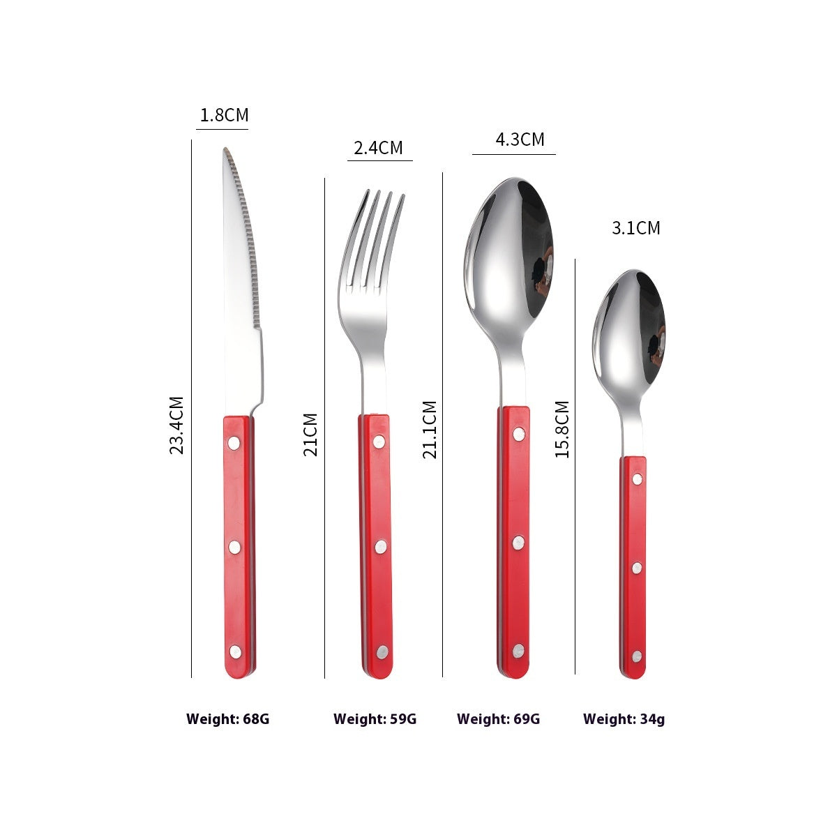 Couvert en acier inoxydable HAUSSLYON, lot de 4 pièces, design élégant pour repas quotidiens et occasions spéciales.