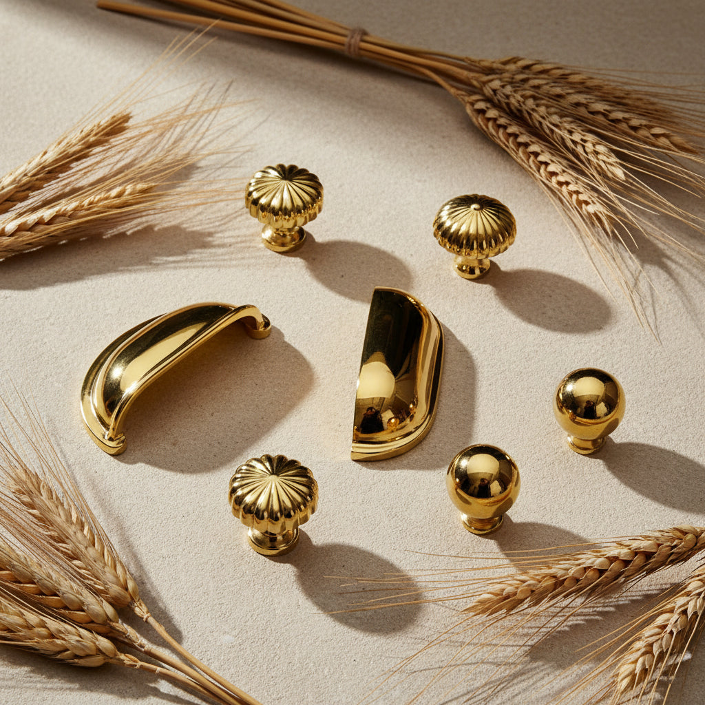 Bright Gold Wardrobe Drawer Cabinet Copper Handle - HAUSSLYON