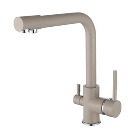Robinet de cuisine VidaXL Chandler II en acier inoxydable avec poignée chromée et bec pivotant, installation moderne et élégante.