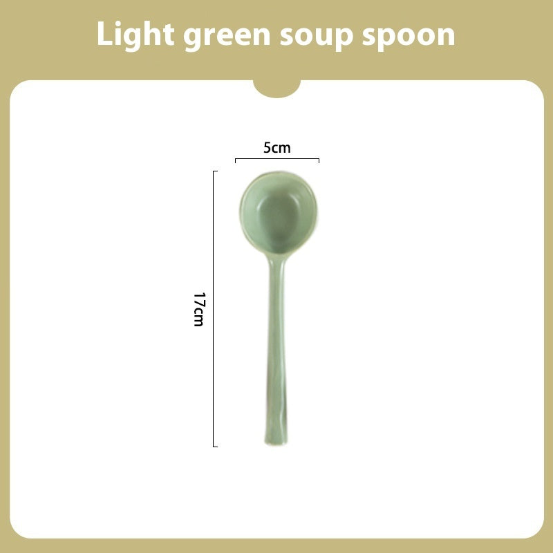 Cute Good-looking Creative Ceramic Household Eating Long Spoon - HAUSSLYON