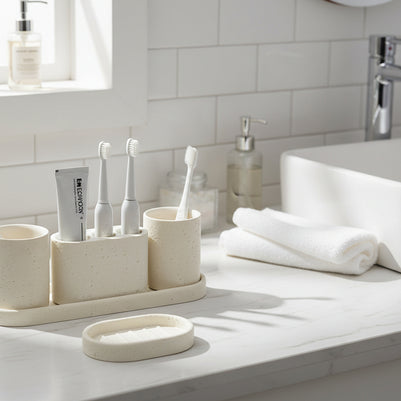 Accessoires de salle de bain VidaXL Valence II, porte-savon et porte-serviettes en acier inoxydable, design moderne et fonctionnel.