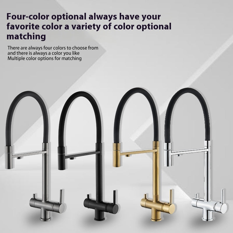 Kitchen Copper Pure Water Three-in-one Faucet - HAUSSLYON