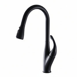 Robinet de cuisine VidaXL Fleury en acier inoxydable avec poignée tournante et sortie flexible.