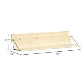 Table suspendue pliante Normandie AOSOM avec surface en bois clair et structure métallique compacte.