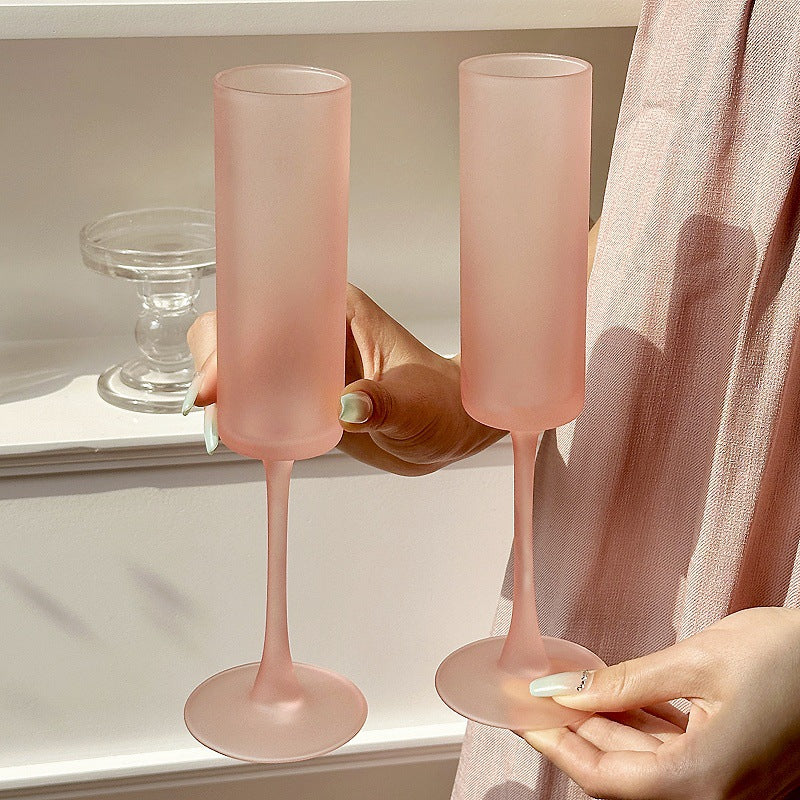 Ins Style French Straight High-leg Glass Atmosphere Wine Glass - HAUSSLYON