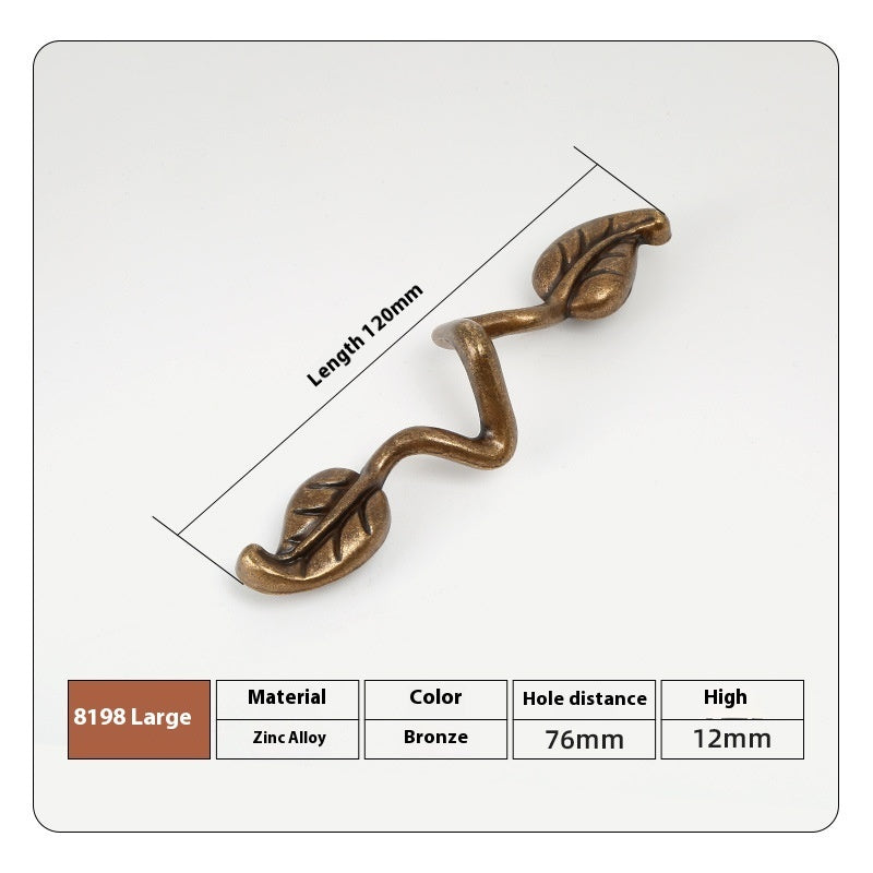 Retro Small Leaf Double Hole Handle New Chinese Zinc Alloy - HAUSSLYON