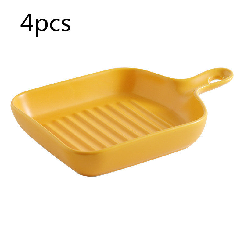 Assiettes Koki VidaXL en céramique blanche empilées, design simple et élégant pour repas quotidiens.