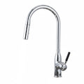 Copper Gun Gray Kitchen Faucet Pull-out Hot And Cold Double Water Outlet Rotatable - HAUSSLYON