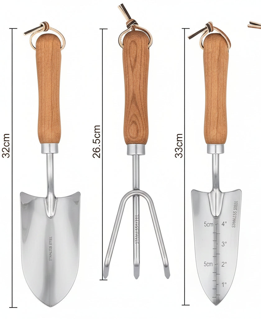 Wooden Handle Steel Gardening Tools Small Shovel - HAUSSLYON