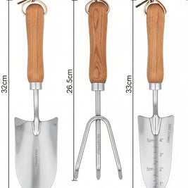 Outils de jardinage VidaXL, ensemble d'outils pour l'entretien du jardin avec manches en bois et lames métalliques.
