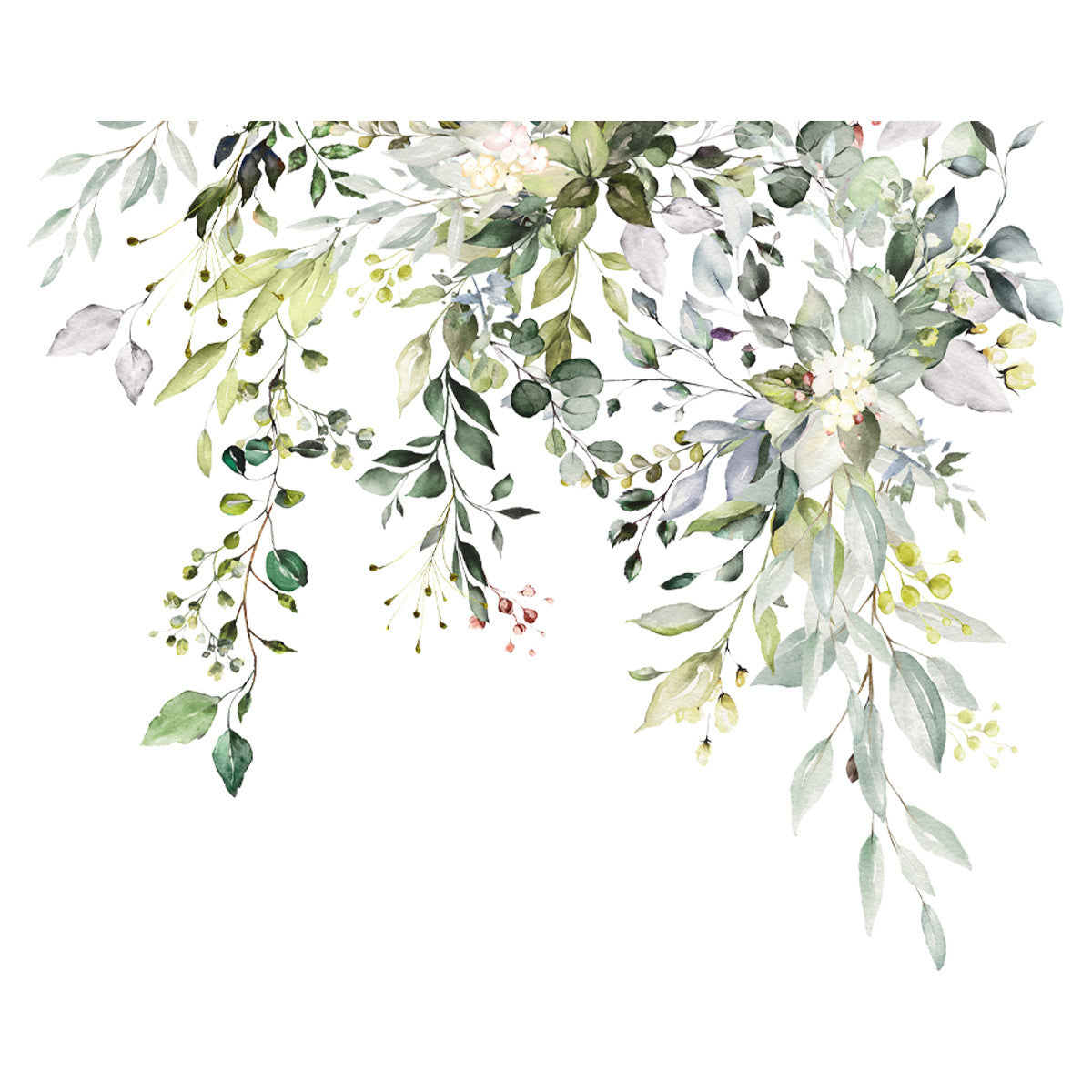 Green Plant Happy Day Wall Stickers Bathroom Decoration Self-adhesive Wall Stickers - HAUSSLYON
