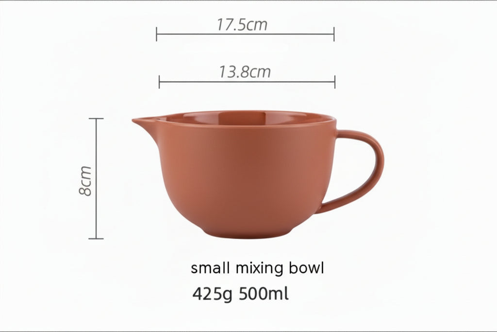 Ceramic Mixing Bowl Egg Beating Handle Baking At Home Pointed Drainage - HAUSSLYON