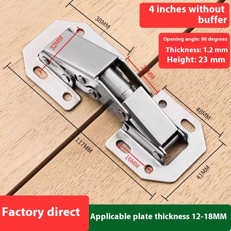 Slotting-free Stainless Steel Thickened Frog Hinge Mute Home Universal Cabinet Door Spring Buffer - HAUSSLYON