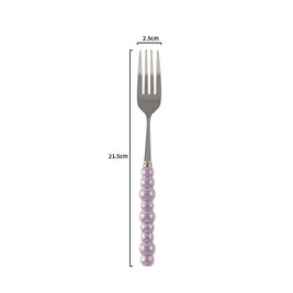 Couverts VidaXL Athenes en acier inoxydable, set de 6 pièces avec manches élégants, disposition sur une table en bois.