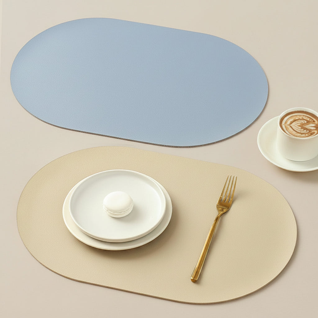 Set de table VidaXL en coton blanc avec motifs élégants pour protéger la table et décorer la salle à manger.