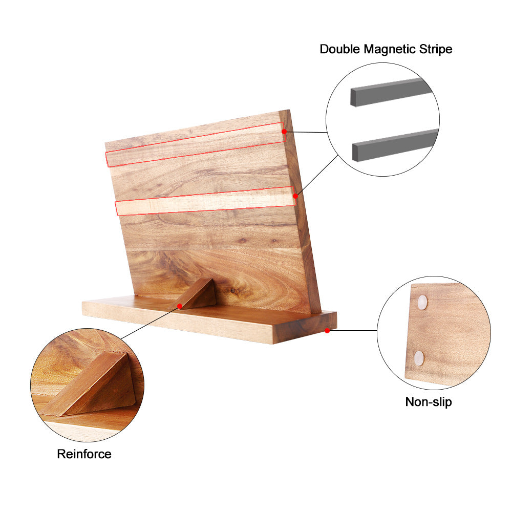 Kitchen Magnetic Wooden Knife Holder - HAUSSLYON