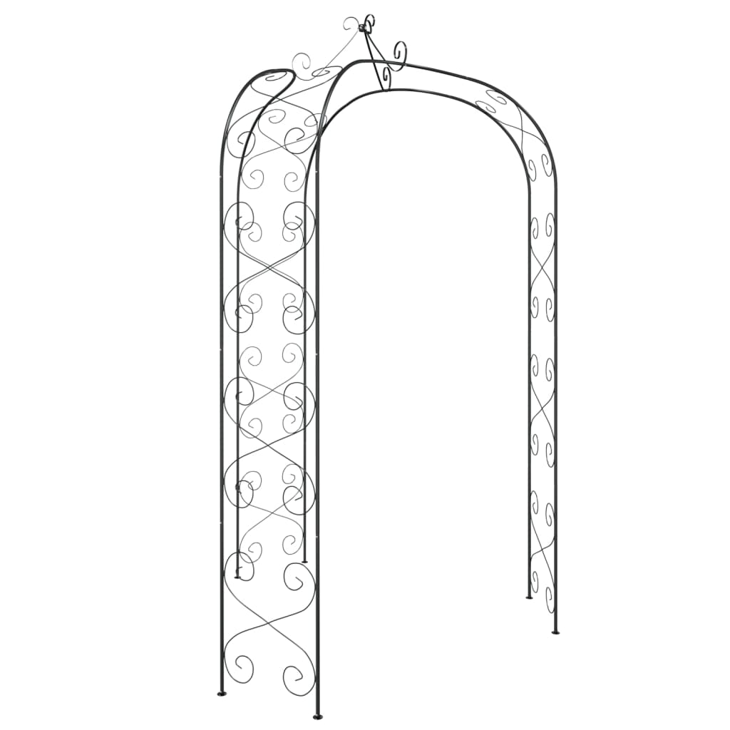 Garden Arch Black Ø180x255 cm Steel - HAUSSLYON