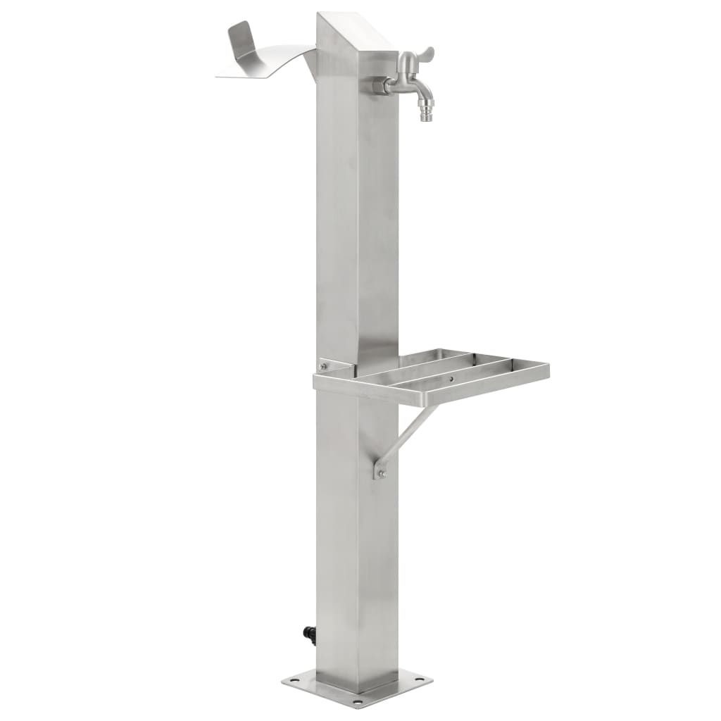 Garden Water Column Stainless Steel Square 95 cm - HAUSSLYON