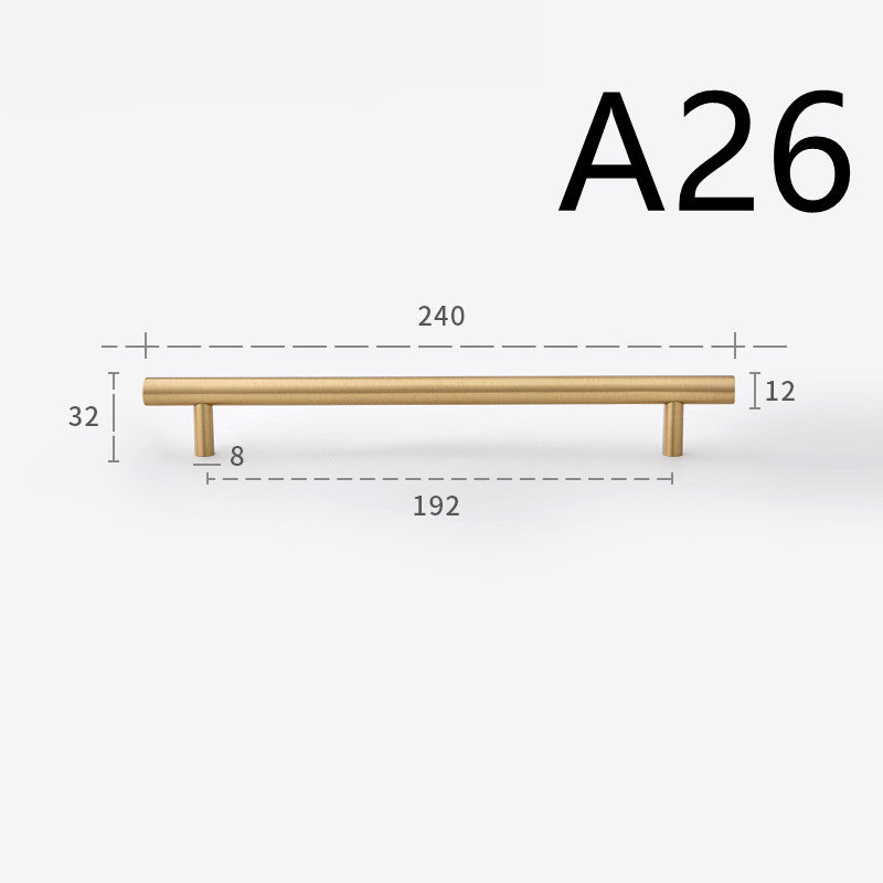 Pure Copper Cabinet Door Handle Golden Light Luxury Brass Handle - HAUSSLYON