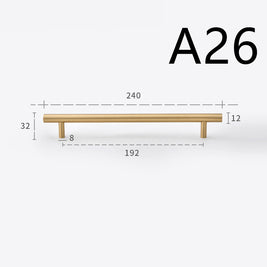Poignées et boutons Laval en laiton brossé RENFAN, design élégant pour meubles modernes, vue rapprochée.