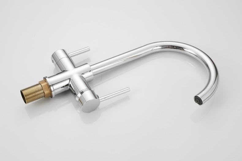 Robinet de cuisine RENFAN Laval en acier inoxydable avec levier unique et finition moderne.