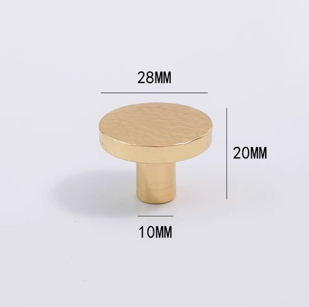 Brass Light Luxury Hammer Patterned Round Ball Long Handle - HAUSSLYON