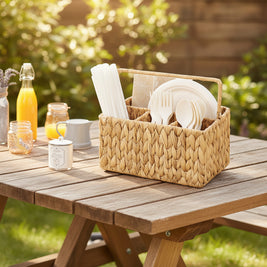 Panier de rangement portable pour ustensiles Renfan Antalaho, en tissu léger avec poignées pour une organisation pratique.
