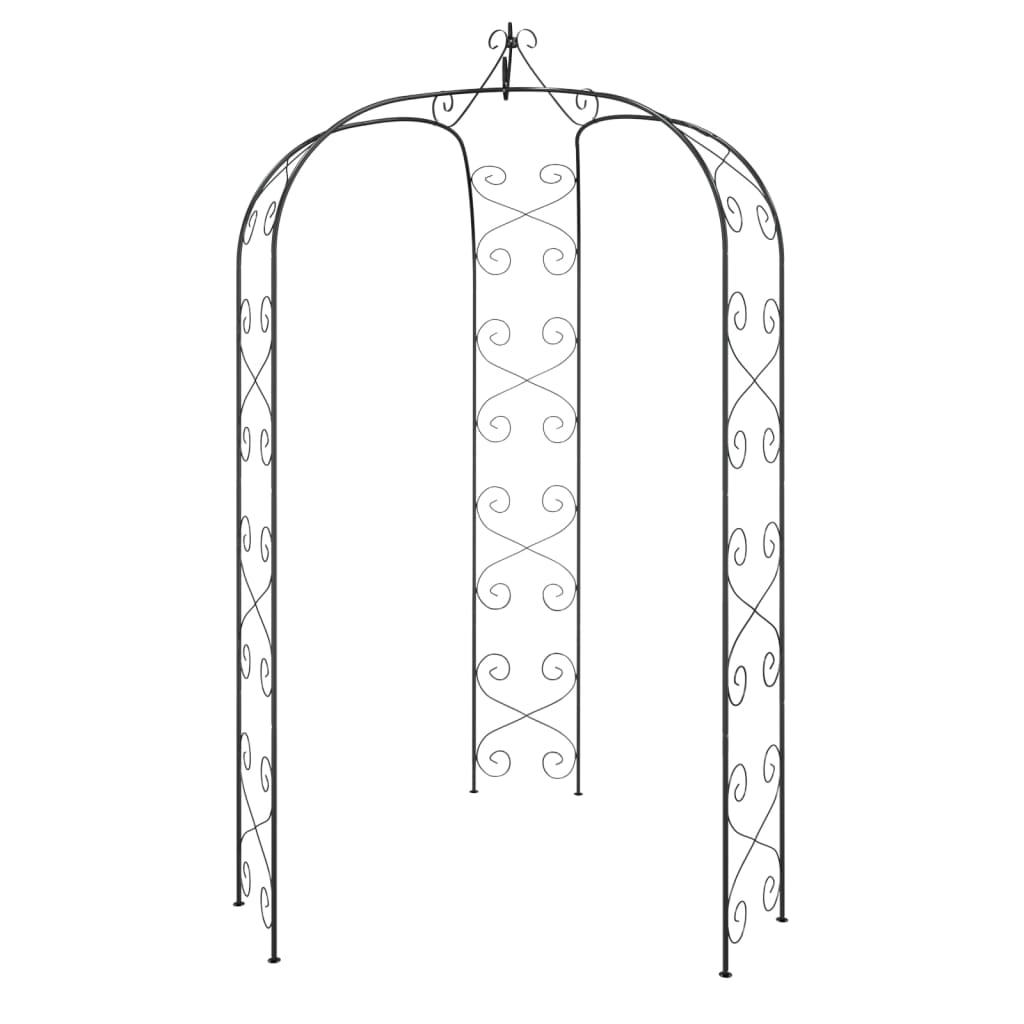 Garden Arch Black Ø180x255 cm Steel - HAUSSLYON