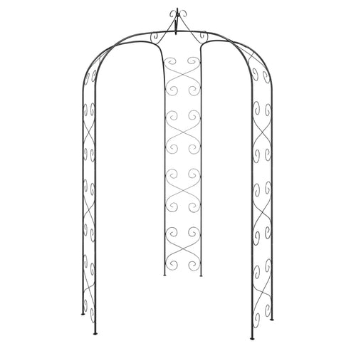 Garden Arch Black Ø180x255 cm Steel - HAUSSLYON
