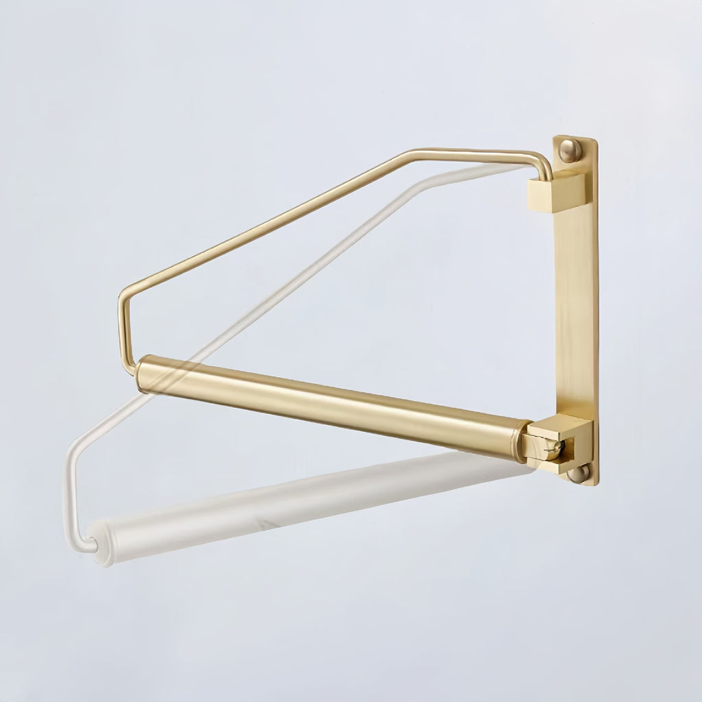 Foldable, Rotating Brushed Brass Invisible Clothes Drying Rack - HAUSSLYON