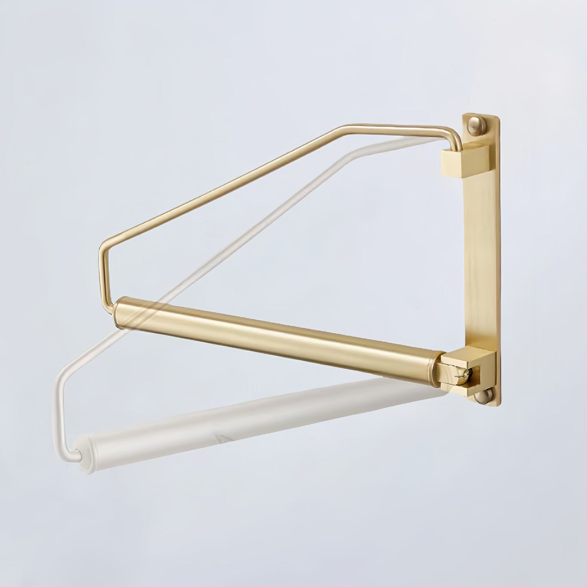 Foldable, Rotating Brushed Brass Invisible Clothes Drying Rack - HAUSSLYON