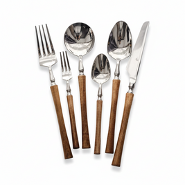 Couverts VidaXL Montelieu en acier inoxydable, fourchettes, couteaux et cuillères pour service de table élégante.