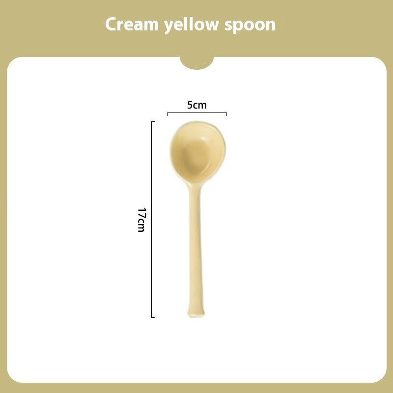 Cute Good-looking Creative Ceramic Household Eating Long Spoon - HAUSSLYON