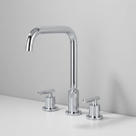 Robinet de salle de bain Haussslyon Buea, design moderne en laiton avec pommeau de douche intégré, installation murale.