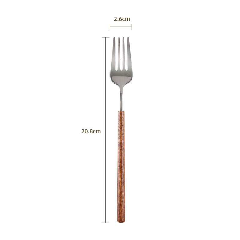 Set de couverts en bois de rose VidaXL, comprenant fourchette, couteau et cuillère, avec finition élégante et naturelle