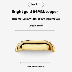 Bright Gold Wardrobe Drawer Cabinet Copper Handle - HAUSSLYON