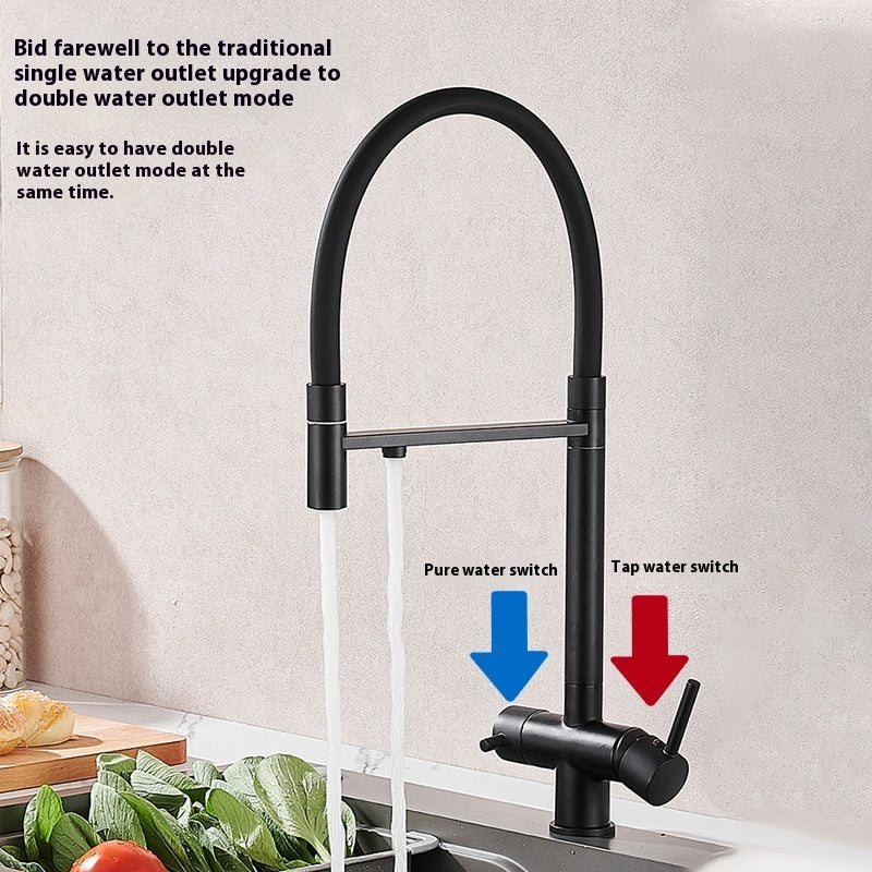 Kitchen Copper Pure Water Three-in-one Faucet - HAUSSLYON