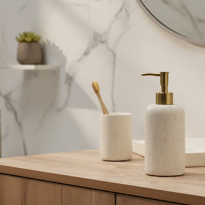 Accessoires de salle de bain VidaXL, valence en métal blanc avec porte-rouleaux et porte-savon pour décoration pratique