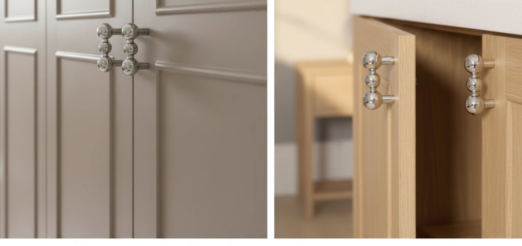 Poignées et boutons Mondego Argent de la marque Renfan, finition élégante en métal pour mobilier intérieur.