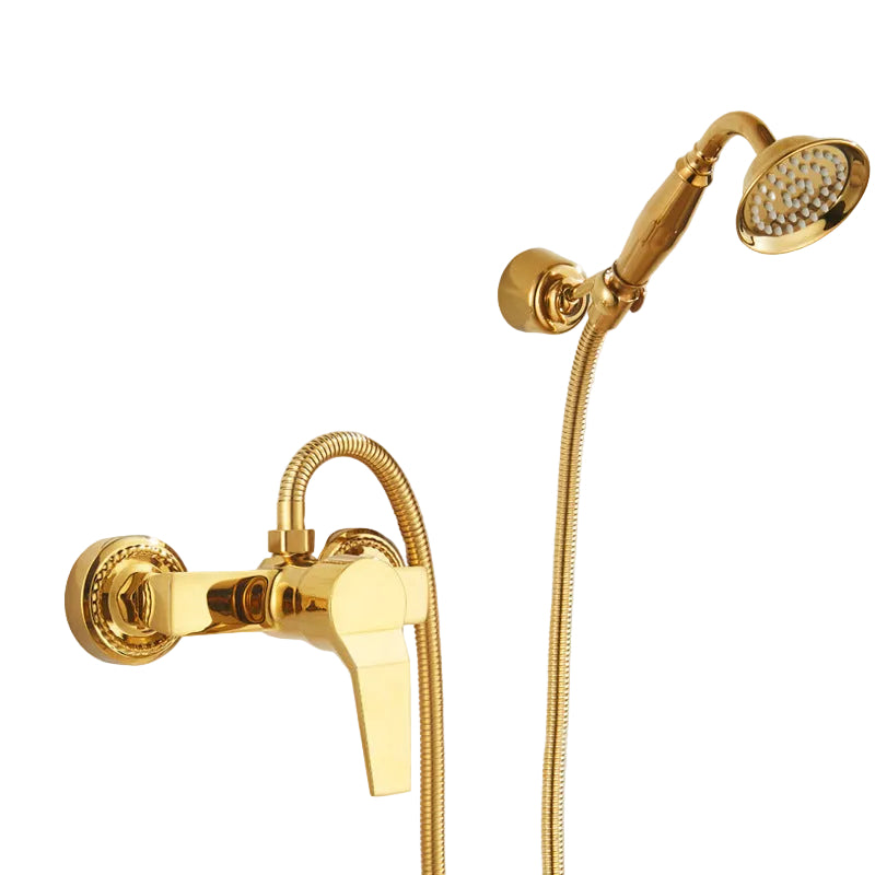 Robinet de baignoire VidaXL Venise en laiton brillant avec poignée unique et finition moderne pour salle de bain élégante.