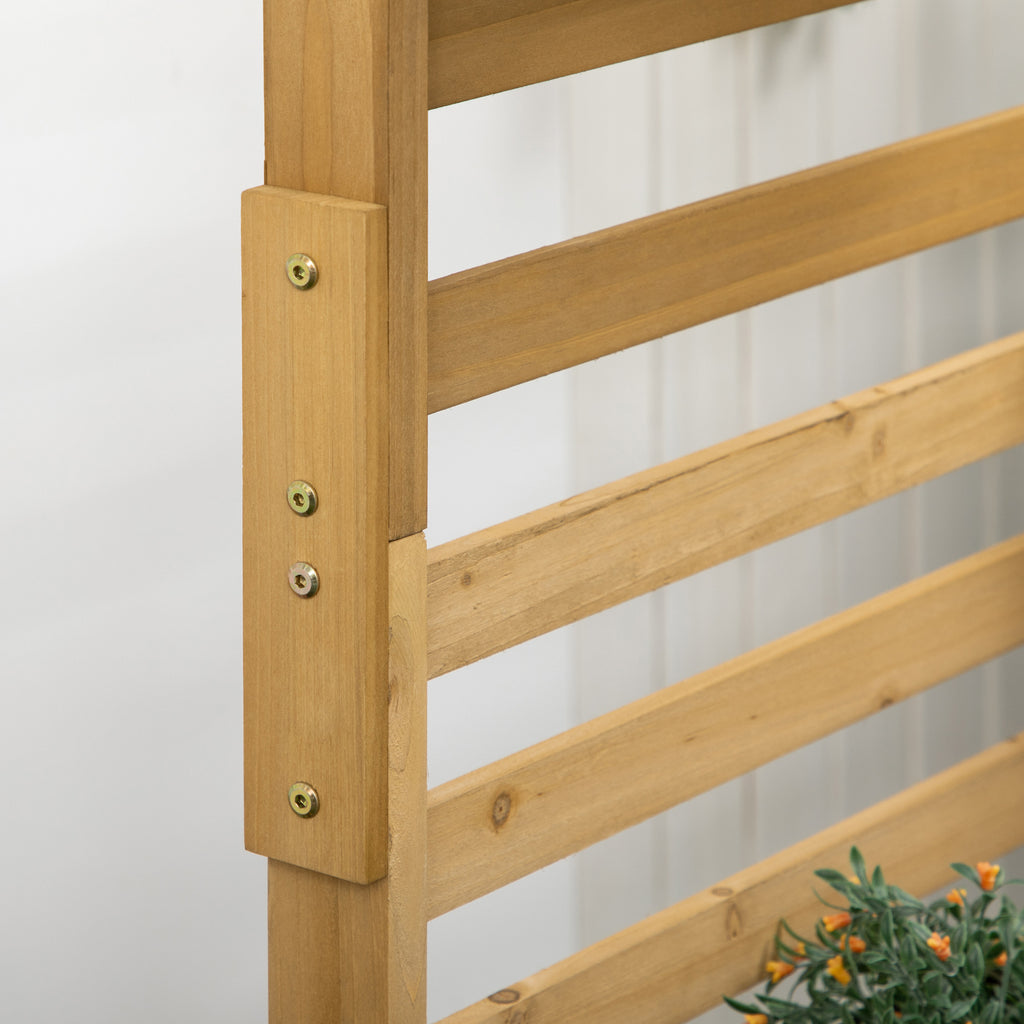Wooden Plant Trellis Stand with 5 Hanging Planter Boxes, Freestanding Outdoor Plant Stand for Patio, Garden, Balcony, Porch - HAUSSLYON