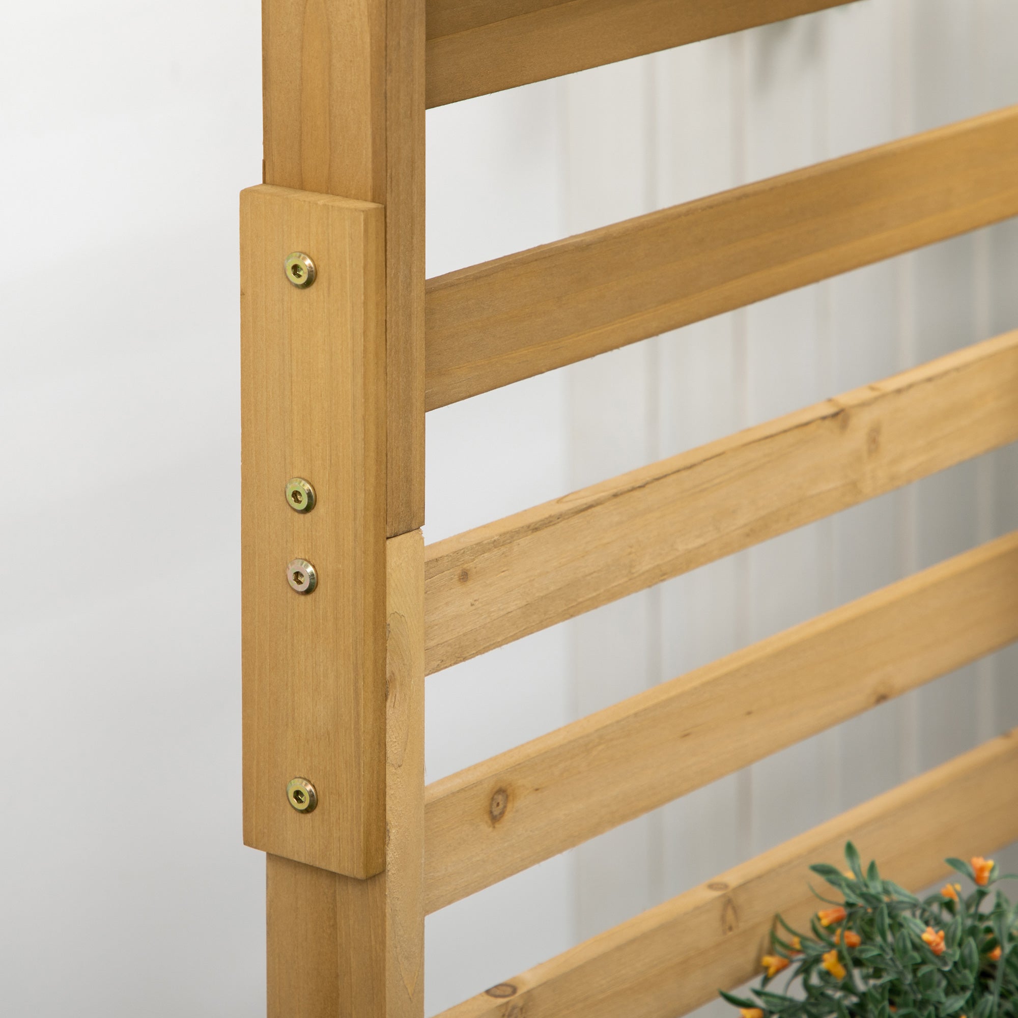 Wooden Plant Trellis Stand with 5 Hanging Planter Boxes, Freestanding Outdoor Plant Stand for Patio, Garden, Balcony, Porch - HAUSSLYON