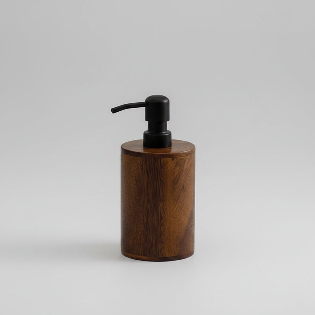 Walnut Solid Wood Split Shampoo Storage Bottle - HAUSSLYON