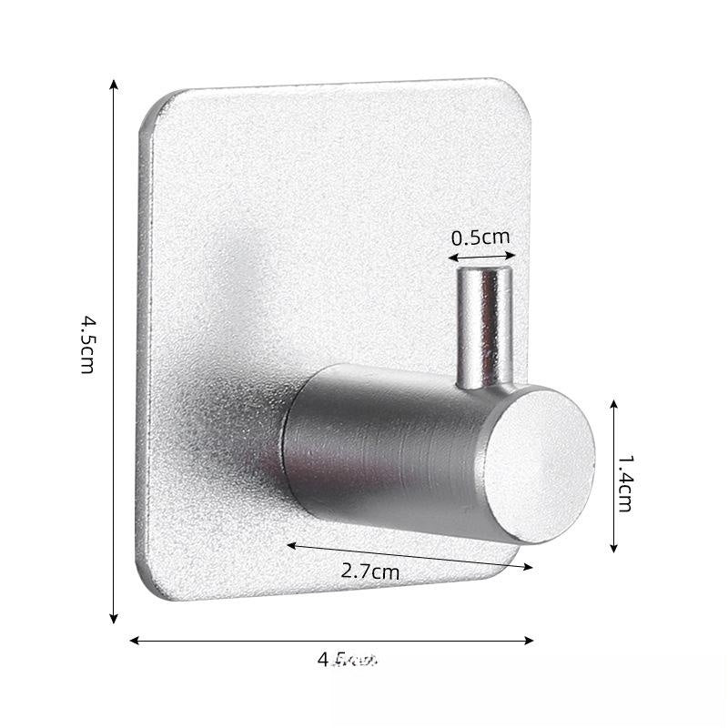 Nail-free Stainless Steel Single Hook Alumimum Hook Towel Self-adhesive Hook Single Hook - HAUSSLYON