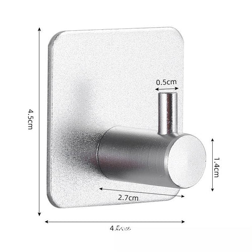 Nail-free Stainless Steel Single Hook Alumimum Hook Towel Self-adhesive Hook Single Hook - HAUSSLYON