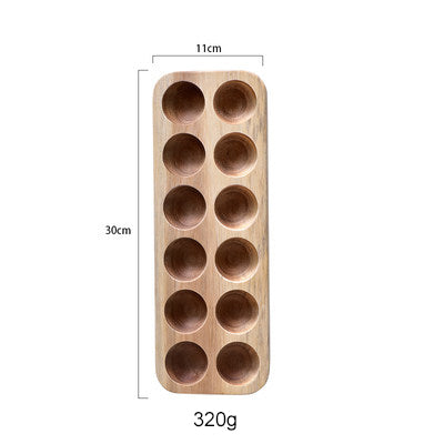 Palette d'œufs VidaXL pour la cuisine, en bois naturel, avec compartiments pour ranger et organiser les œufs.