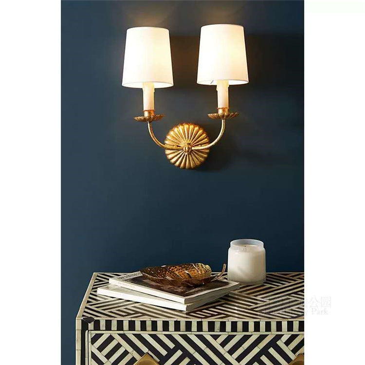 American Retro Wall Lamp Gold Foil Distressed - HAUSSLYON