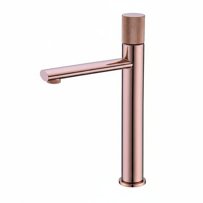 Robinet de salle de bain HausSlyon Harlem, design moderne en métal avec poignée unique, installé dans une salle de bain contemporaine.