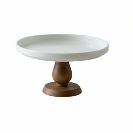 Plateau à dessert en bois et porcelaine VidaXL, élégant avec surface rosewood et détails en porcelaine, idéal pour présentation sophistiquée